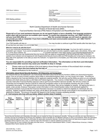 Food Stamp Form Nc Preview