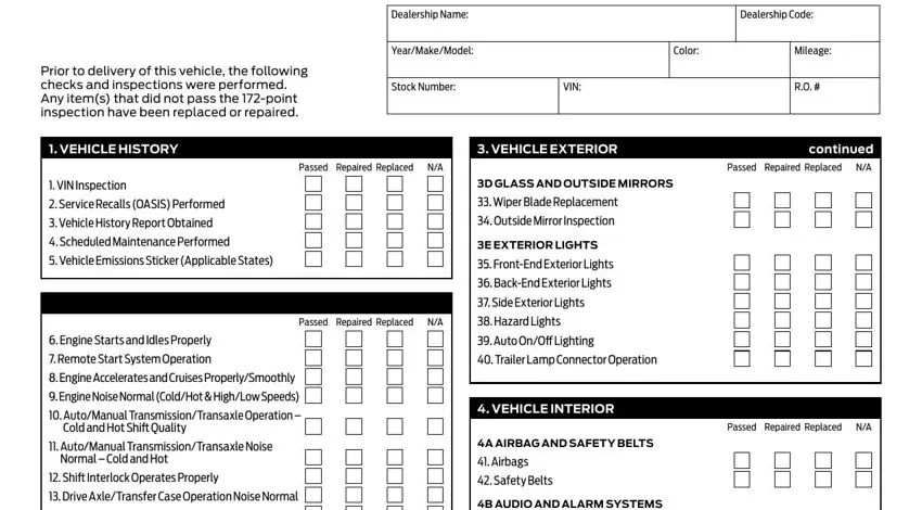 used car checklist pdf empty spaces to consider
