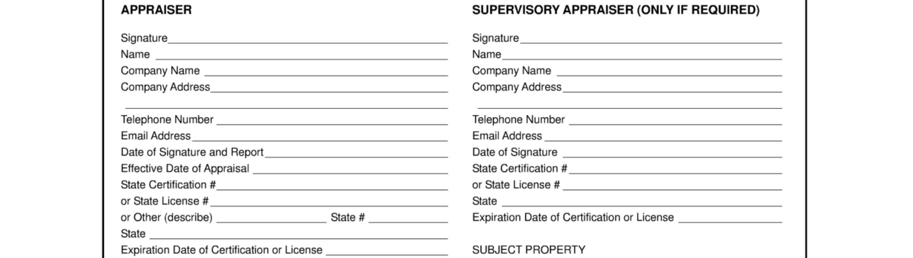 Form 1004 example filled out, aPPRAISER and SUPERVISORY APPRAISER (ONLY IF REQUIRED) Signature