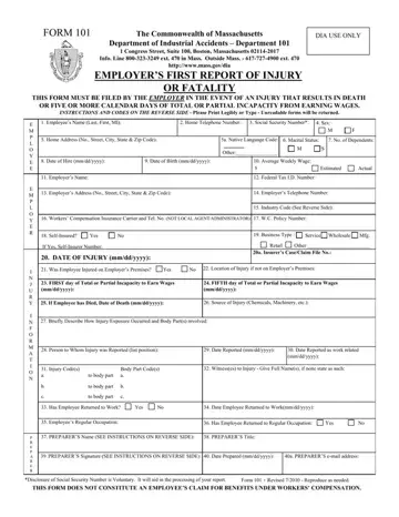 Form 101 Massachusetts Preview