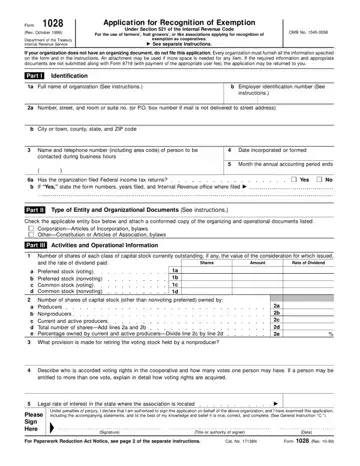 Form 1028 Preview