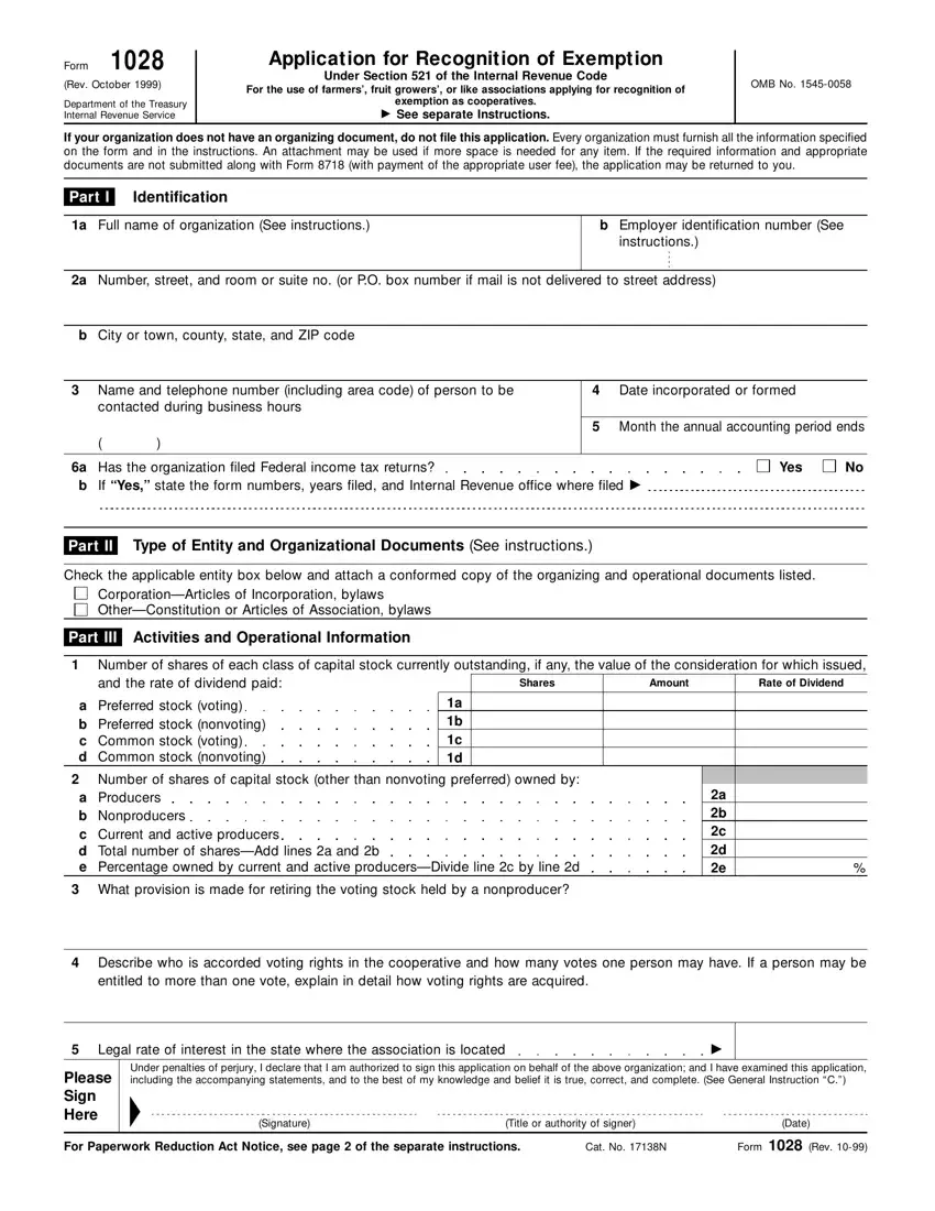 Form 1028 first page preview