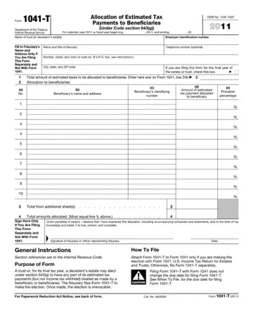 Form 1041 T Preview