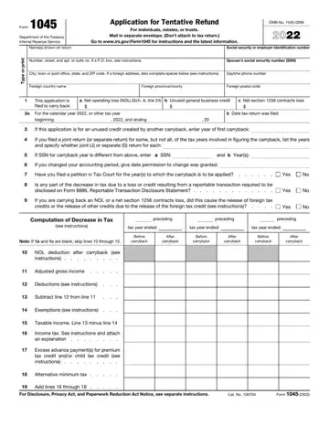 Form 1045 Preview