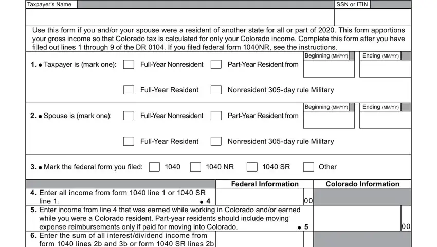 example of empty fields in co form 104pn sample