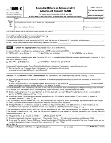 Form 1065X Preview