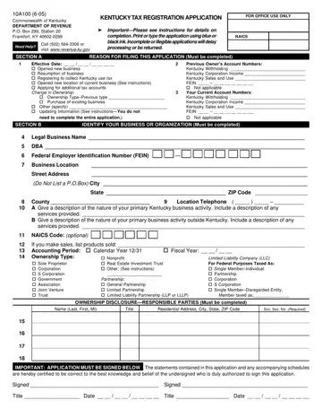 Form 10A100 Kentucky Preview