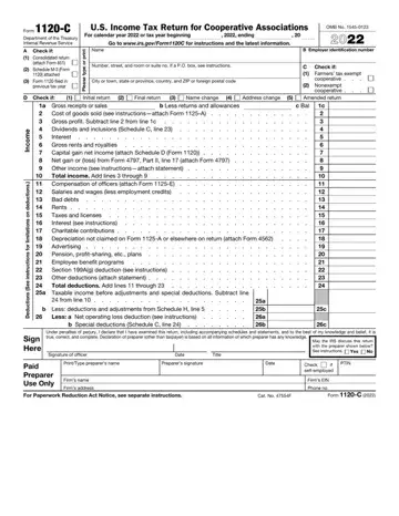 Form 1120 C Preview