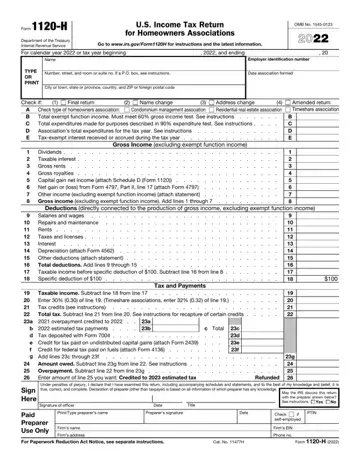 Form 1120-H Preview
