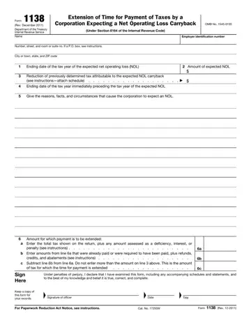 Form 1138 Preview