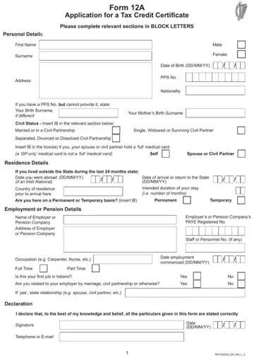 Form 12A Preview