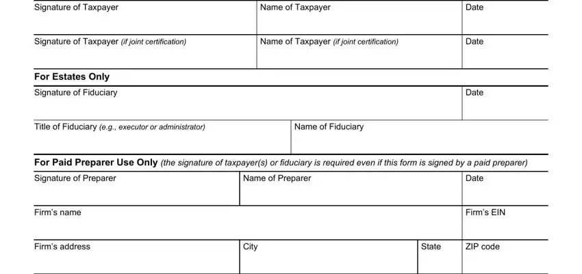 Entering details in irs 14653 part 5