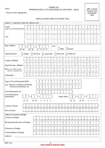 Form 14A Singapore Immigration Preview