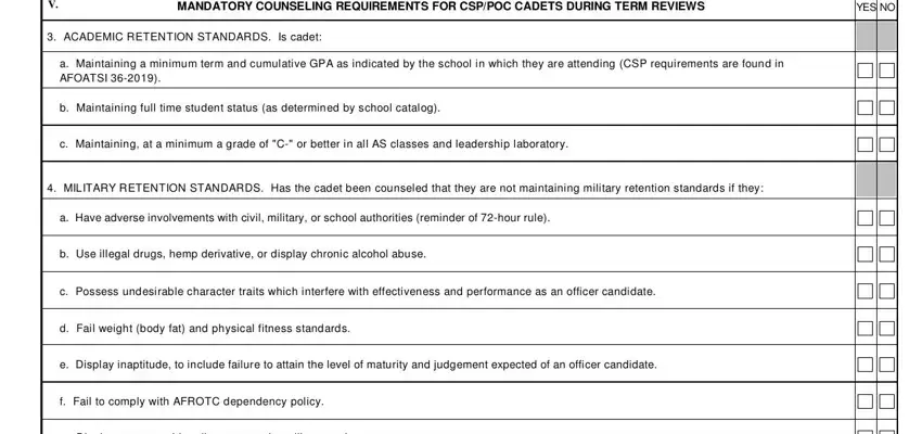 Filling out af form 16 stage 4