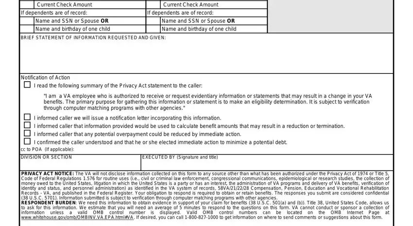 Filling in va form 0820 pdf step 2