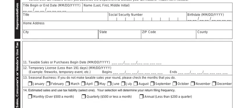 Filling out 2643a form stage 5