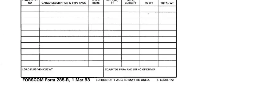 forscom 285 r load  blanks to fill