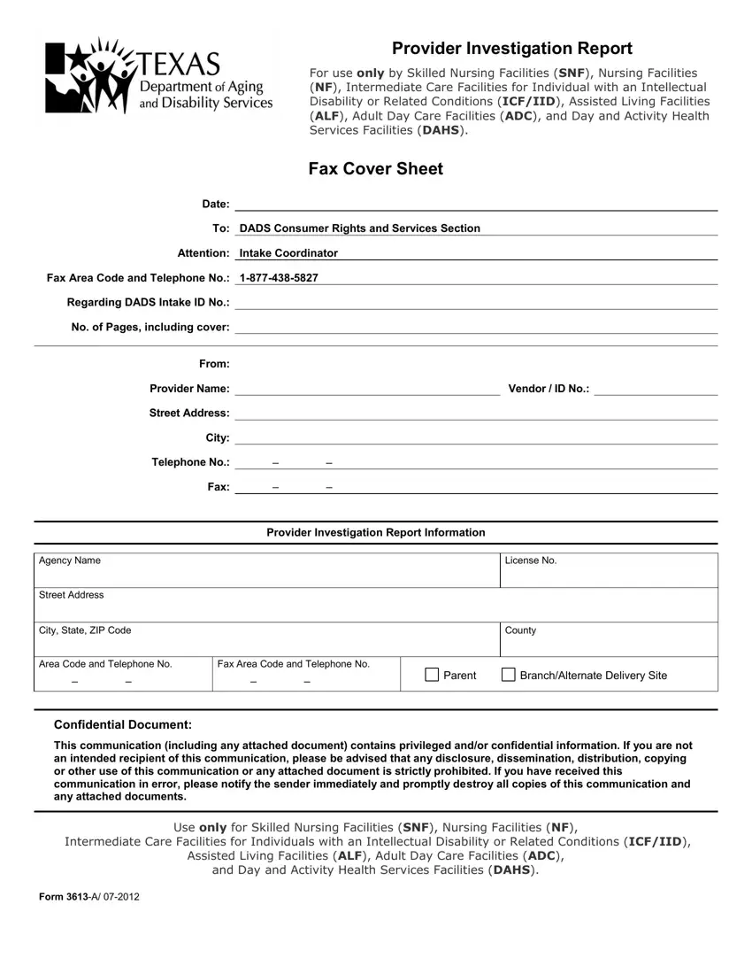 Form 3613 A first page preview