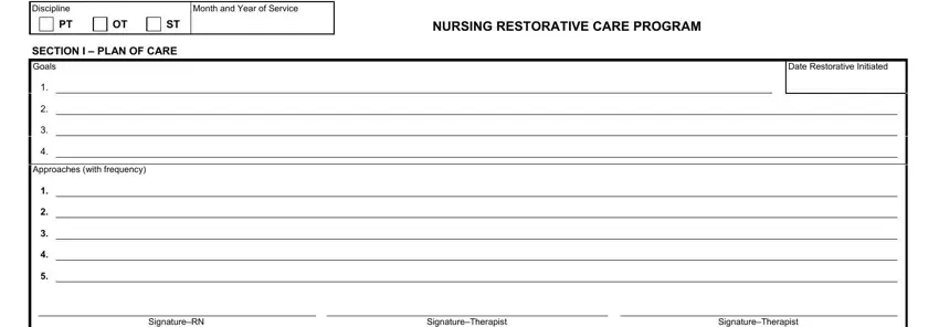 step 1 to writing form nursing restorative care