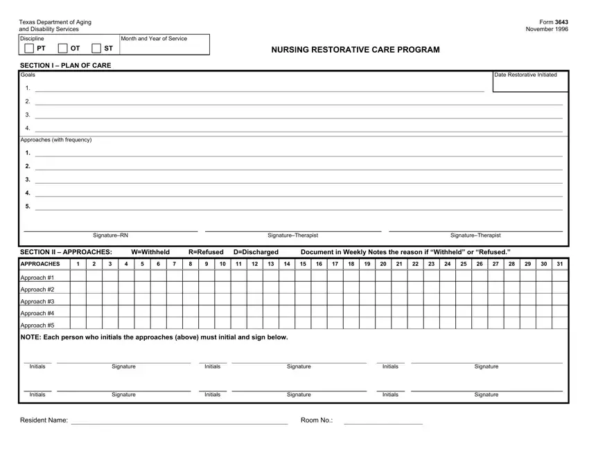 Form 3643 first page preview