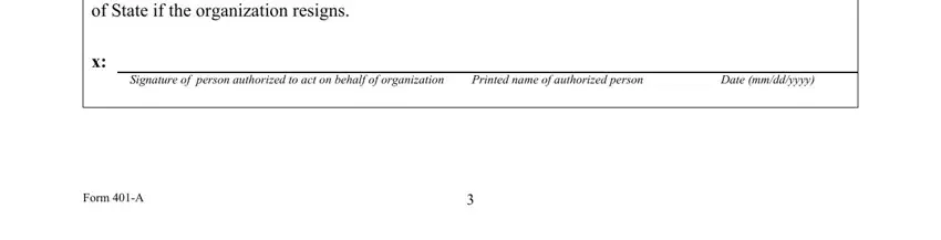 Filling out form 401a stage 2