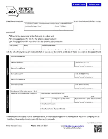 Missouri Form 4054  Preview