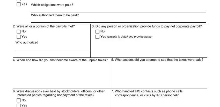 Filling out form 4180 part 4