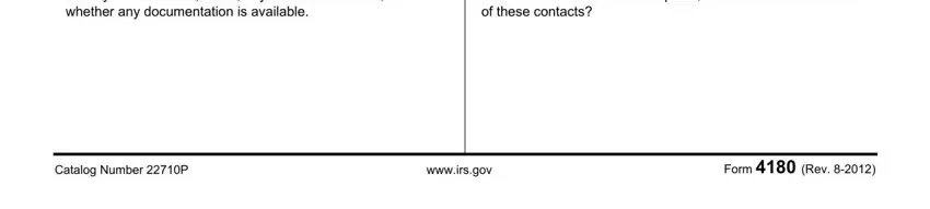 step 5 to entering details in 4180 irs