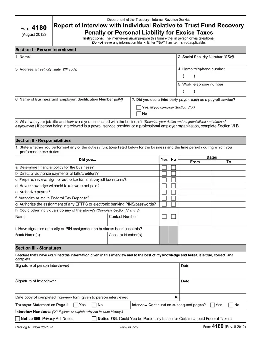 Form 4180 Pdf first page preview