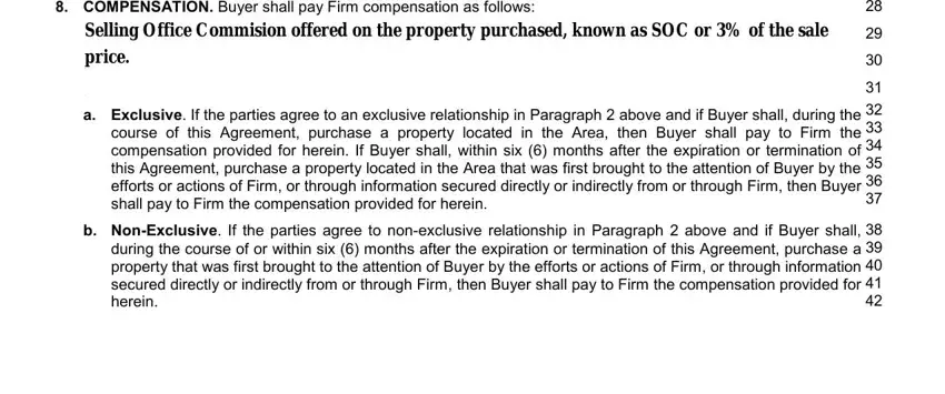 nwmls 22t COMPENSATION Buyer shall pay Firm, a Exclusive If the parties agree, and b NonExclusive If the parties fields to complete