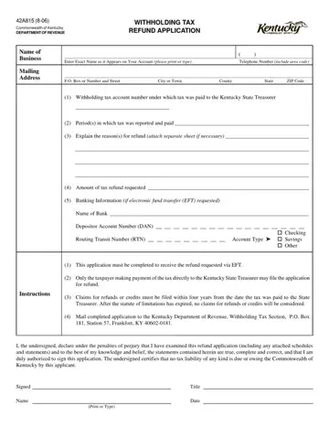 Form 42A815 Preview