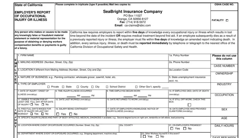 example of fields in seabright insurance po box 11027