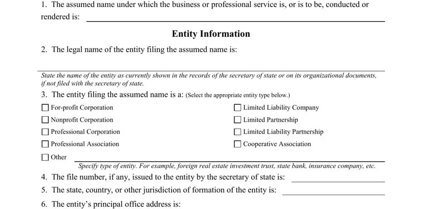 dba pdf form empty spaces to consider