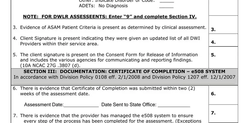 Finishing 508 form dmv north carolina step 2