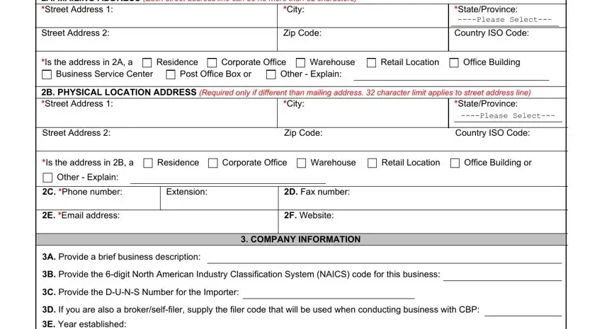 Filling in form 5106 step 3