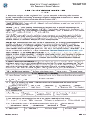 CBP Form 5106 Preview