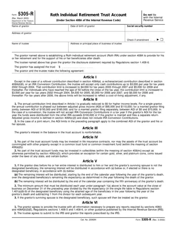 Form 5305 R Preview