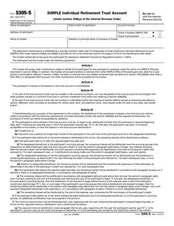 Form 5305 S Preview