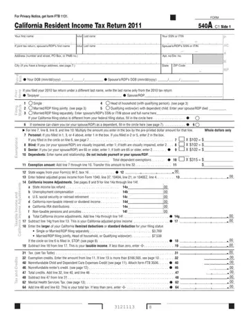 Form 540A Preview