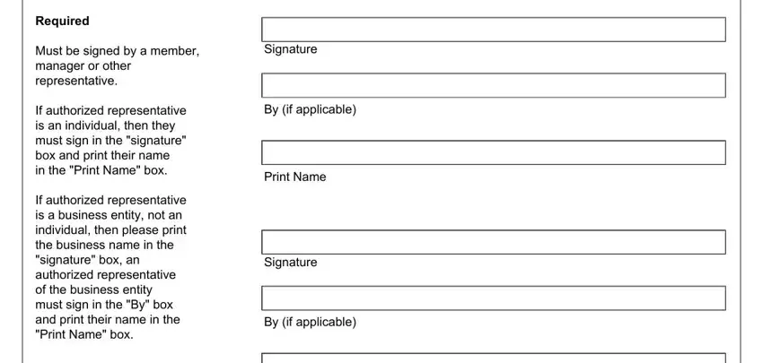 Filling in limited liability company restatement part 5