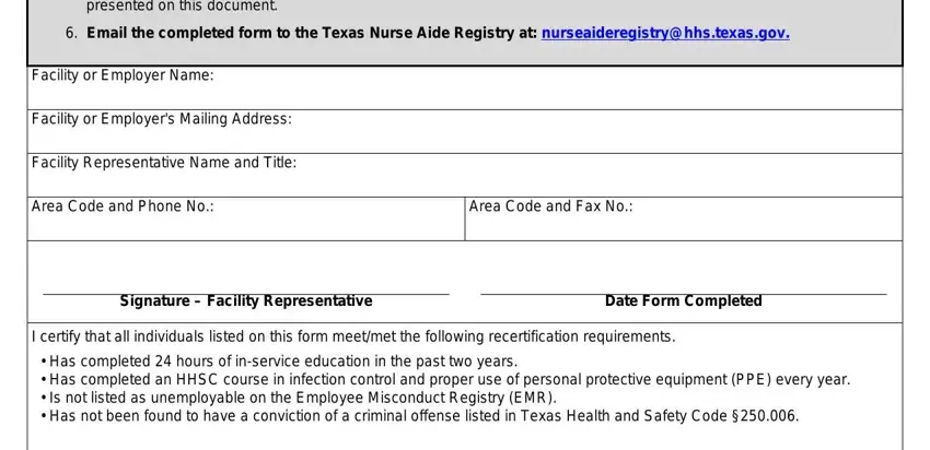 portion of fields in nurse aide form 5509 nar