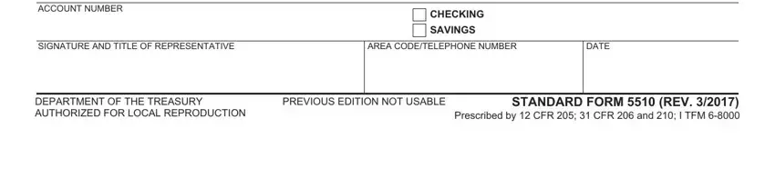 Filling out form sf 5510 step 3