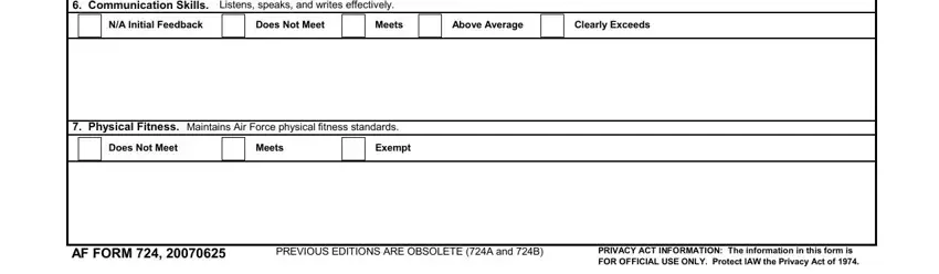 Completing af form 724a part 3