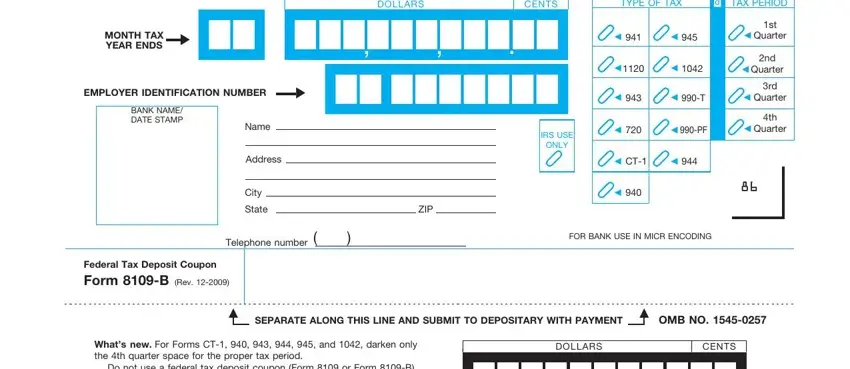 Completing irs form 8109 part 2