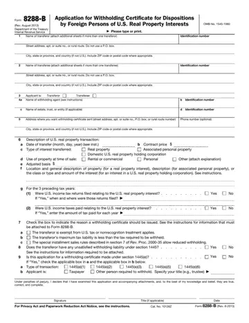 Form 8288 B Preview