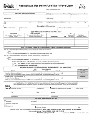 Form 84Ag Nebraska Preview
