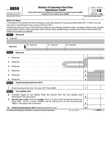 Form 8859 Preview