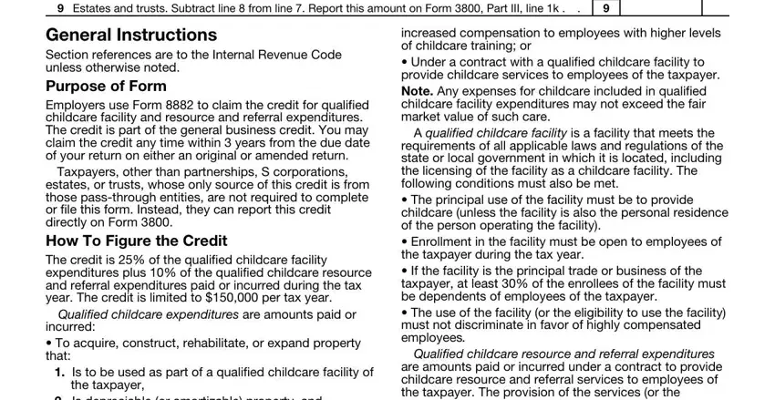 step 2 to filling out 8882 form