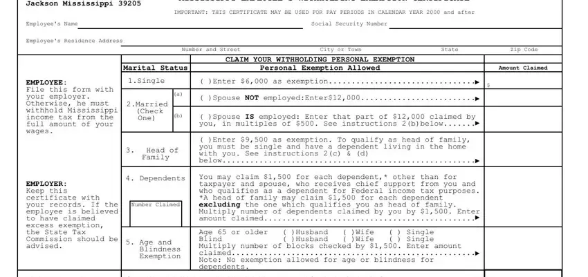 writing EXEMPTIONS stage 1