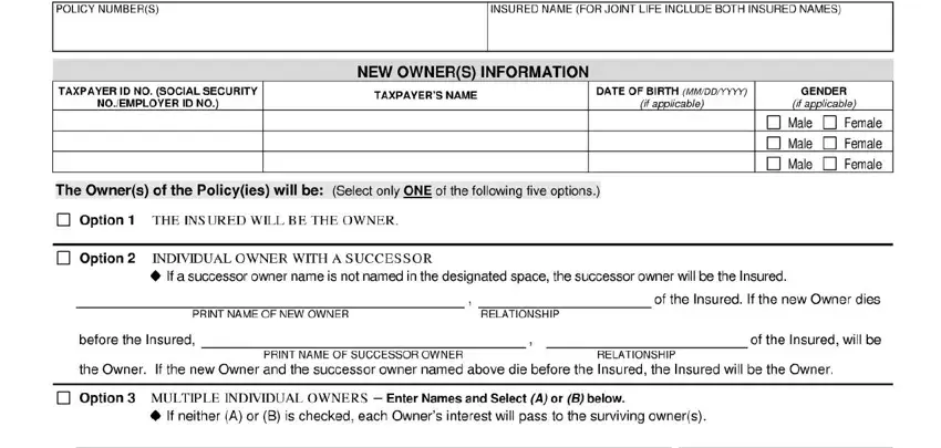 northwestern change of owner form fields to fill in